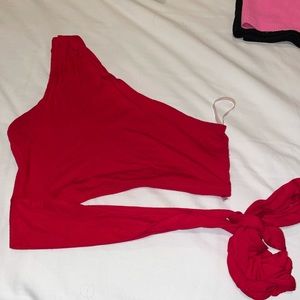 Red crop top